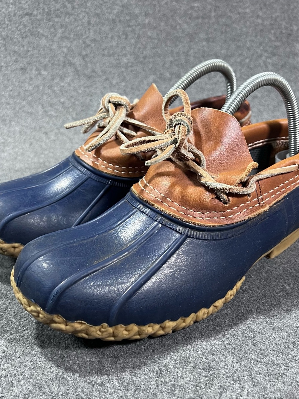LL Bean Duck Boots Navy Rubber Moccasins Size 8/9